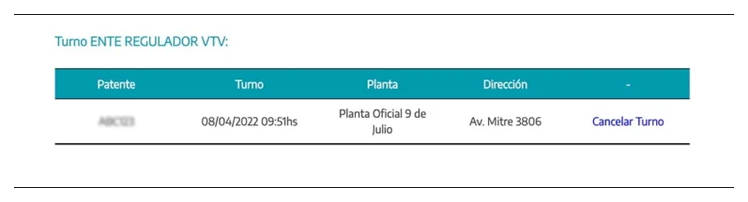 Paso 3 para consultar o cambiar el turno de la VTV en Mercedes